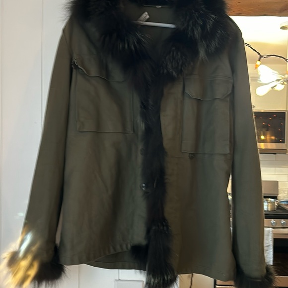 Sam Rone Paris khaki and fur jacket